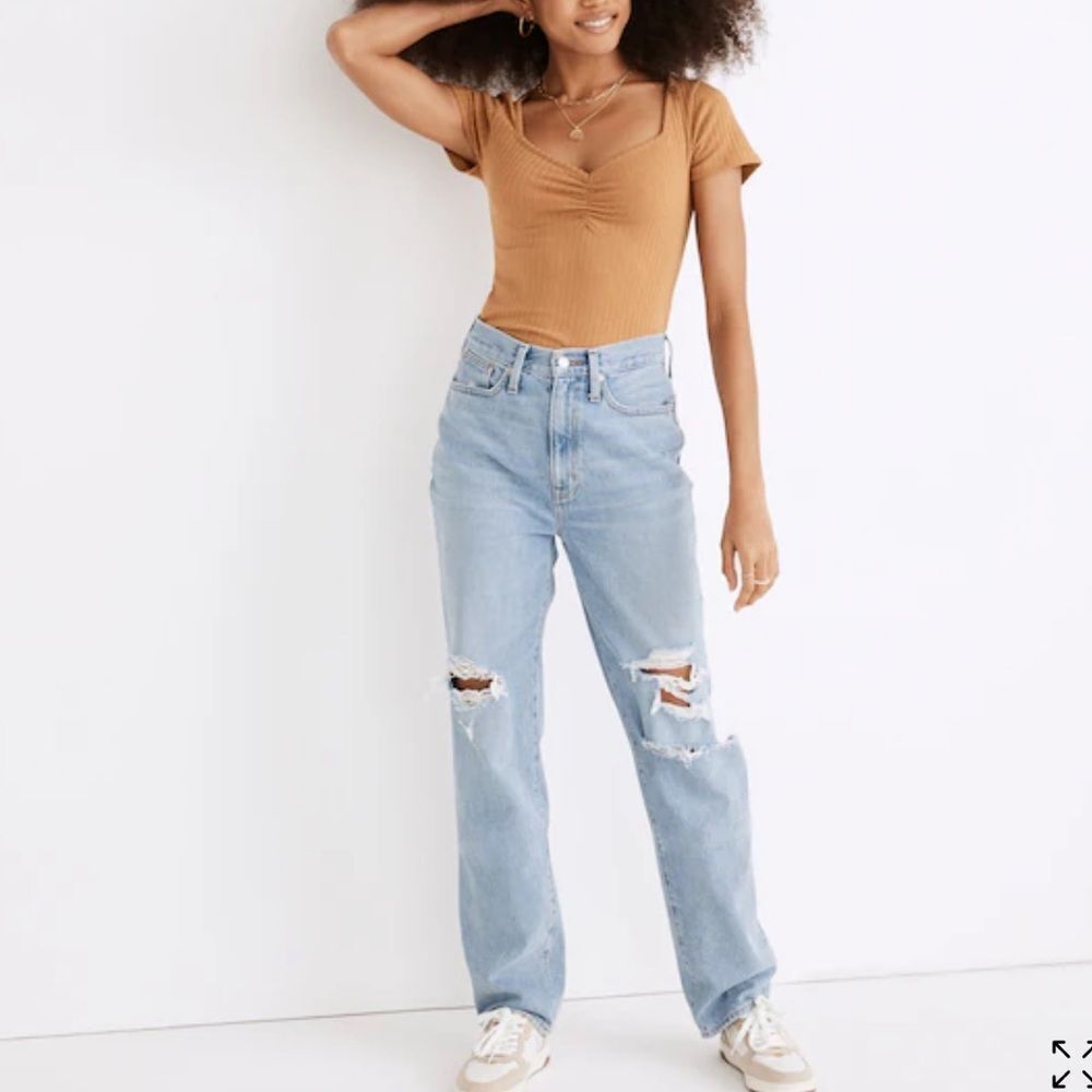 Madewell Distressed Baggy Straight Jean 27